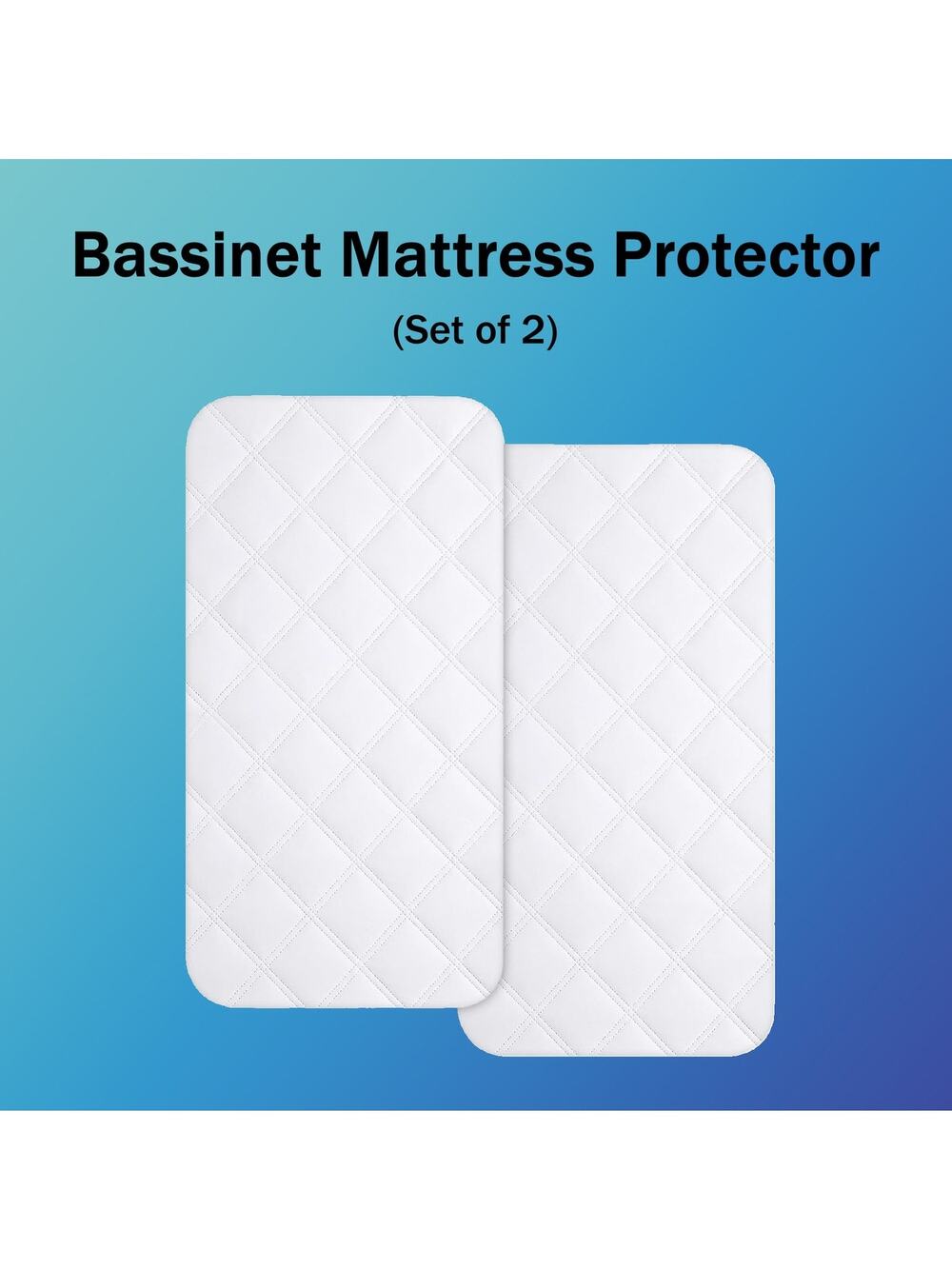 2 pack Universal Rectangle Waterproof Infant Bassinet Mattress Pad Covers